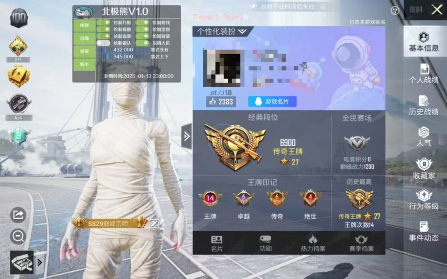 和平精英辅助【Vance万斯直装V1.0稳定版】人机识别 防录屏 主播专用 车辆加速 人物透视 锁头自瞄